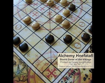 Alchemy Hnefatafl Large Vinyl Game Complete with 16 by 16 inch board and 3/4 inch game pieces