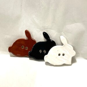 Rabbit Button - Bunny Button - Ceramic Buttons - Round Buttons