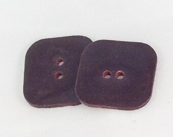 1 1/8"New Tyler Amber Brown Square Buttons - Ceramic Buttons - Square Buttons -