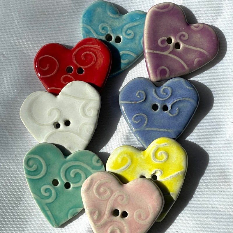 Ceramic Button Insert Pink Ceramic Buttons - Etsy