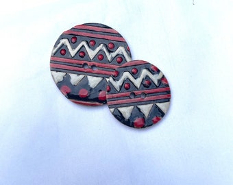 1 1/2" & 1 3/8" Textured Buttons - Ceramic Buttons - Round Buttons - different colors available - sold individually