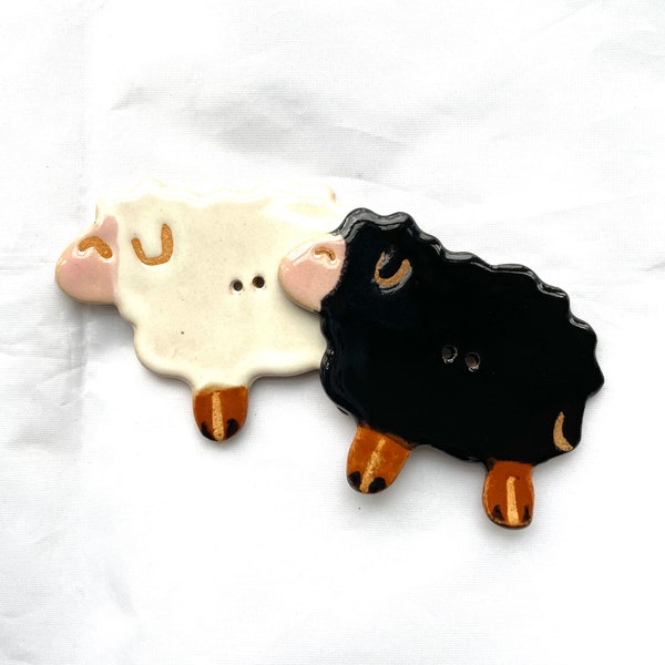 Sheep Buttons, Animal Button, Farm animal buttons - Ceramic Buttons - sold individually