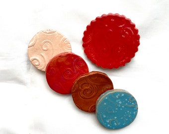 1 1/16" Textured White Twirl Buttons - Ceramic Buttons - Round Buttons - different colors available - sold individually