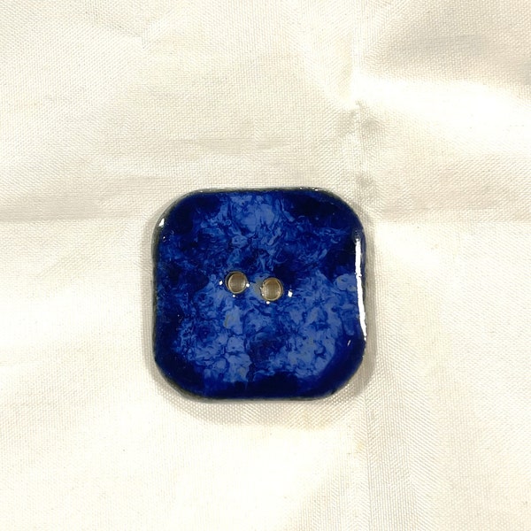 3/4"& 1 1/8" Freckled Blue Square Buttons - Ceramic Buttons - Square Buttons - sold individually