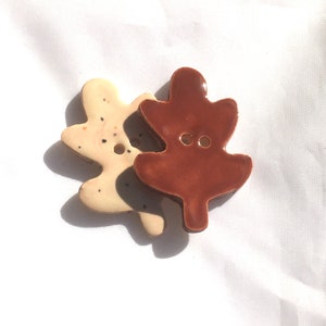 Ceramic button Oak leaf button Fall button sold individually image 7