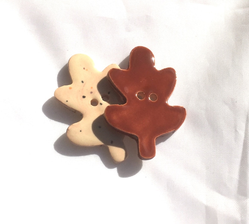 Ceramic button Oak leaf button Fall button sold individually image 7