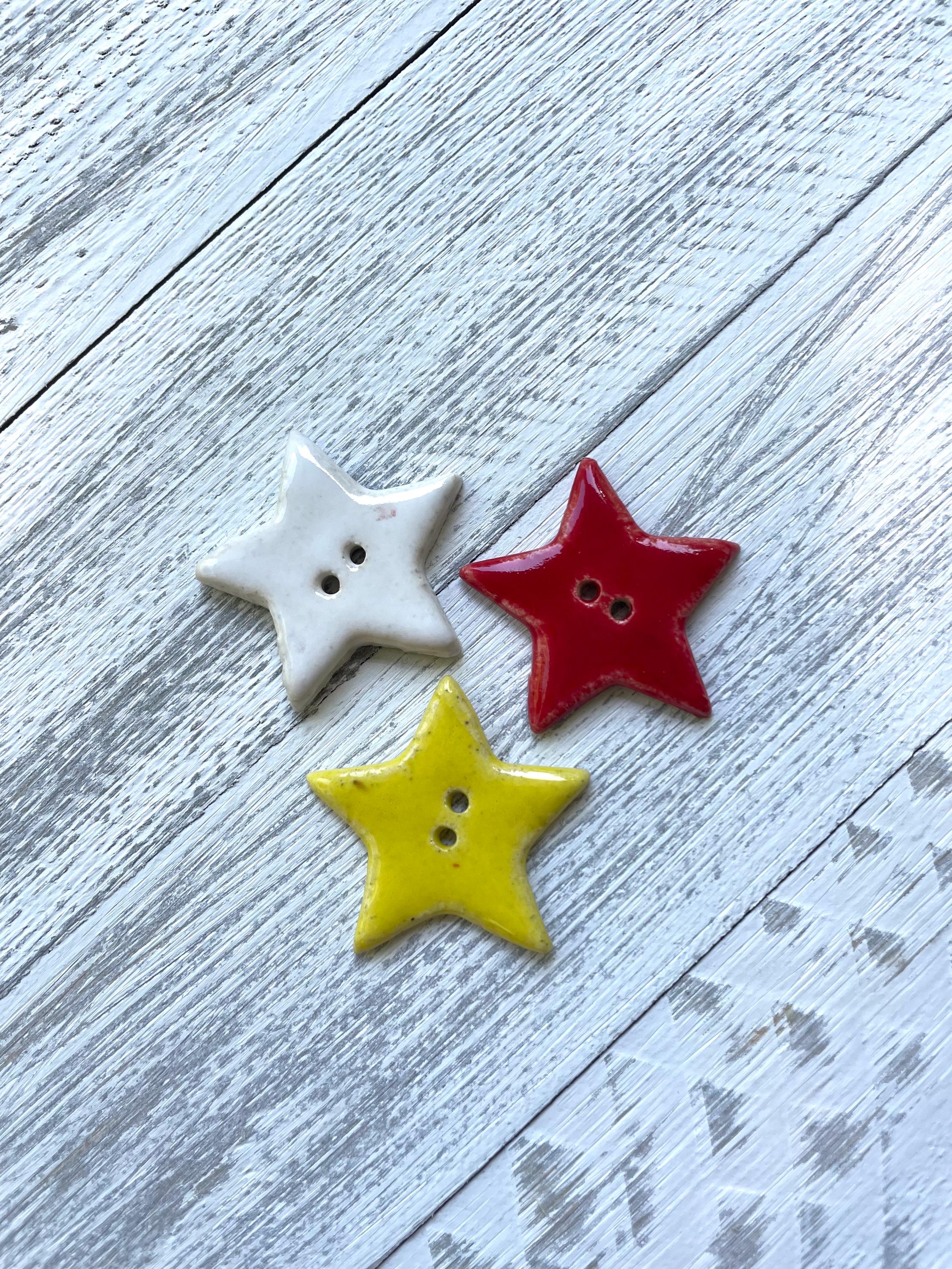 1 5/16” Large Star Buttons - Ceramic Buttons - Ceramic Star Buttons ...