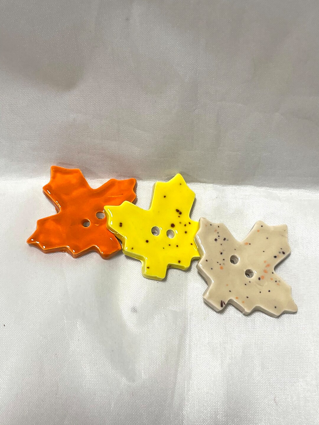 Ceramic Button Maple Leaf Button Fall Button Sold Individually Etsy