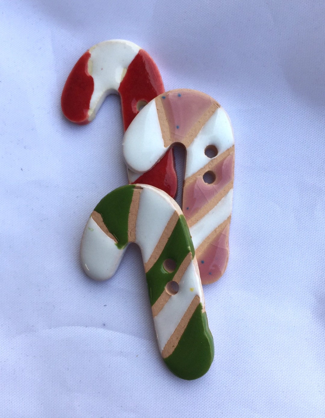 Sale Candy Cane Buttons Christmas Buttons Winter Buttons Etsy