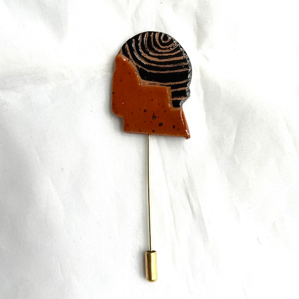 Afro man with waves pins, Afro man with Tuareg, Afro inspired pins - sold individually