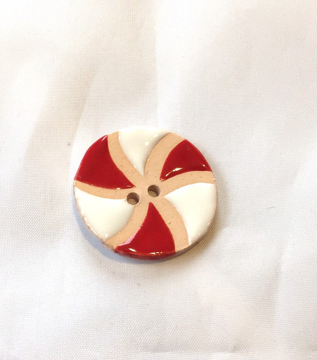 Candy Cane Buttons 1 1/8 Peppermint Button ceramic Buttons Round Buttons Sold Individually Etsy