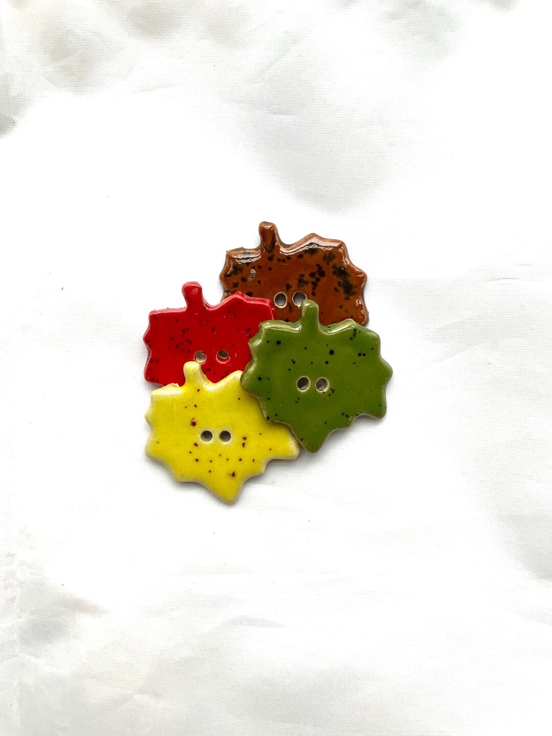 Ceramic Button Maple Leaf Button Fall Button Sold Individually
