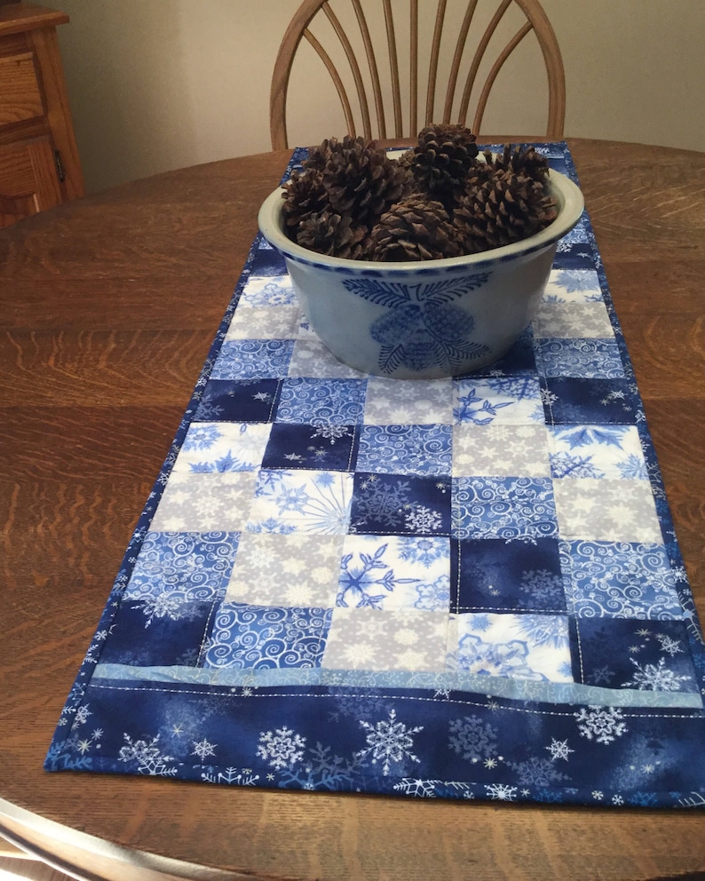 Snowflake Table Runner quilted table runner winter table Etsy