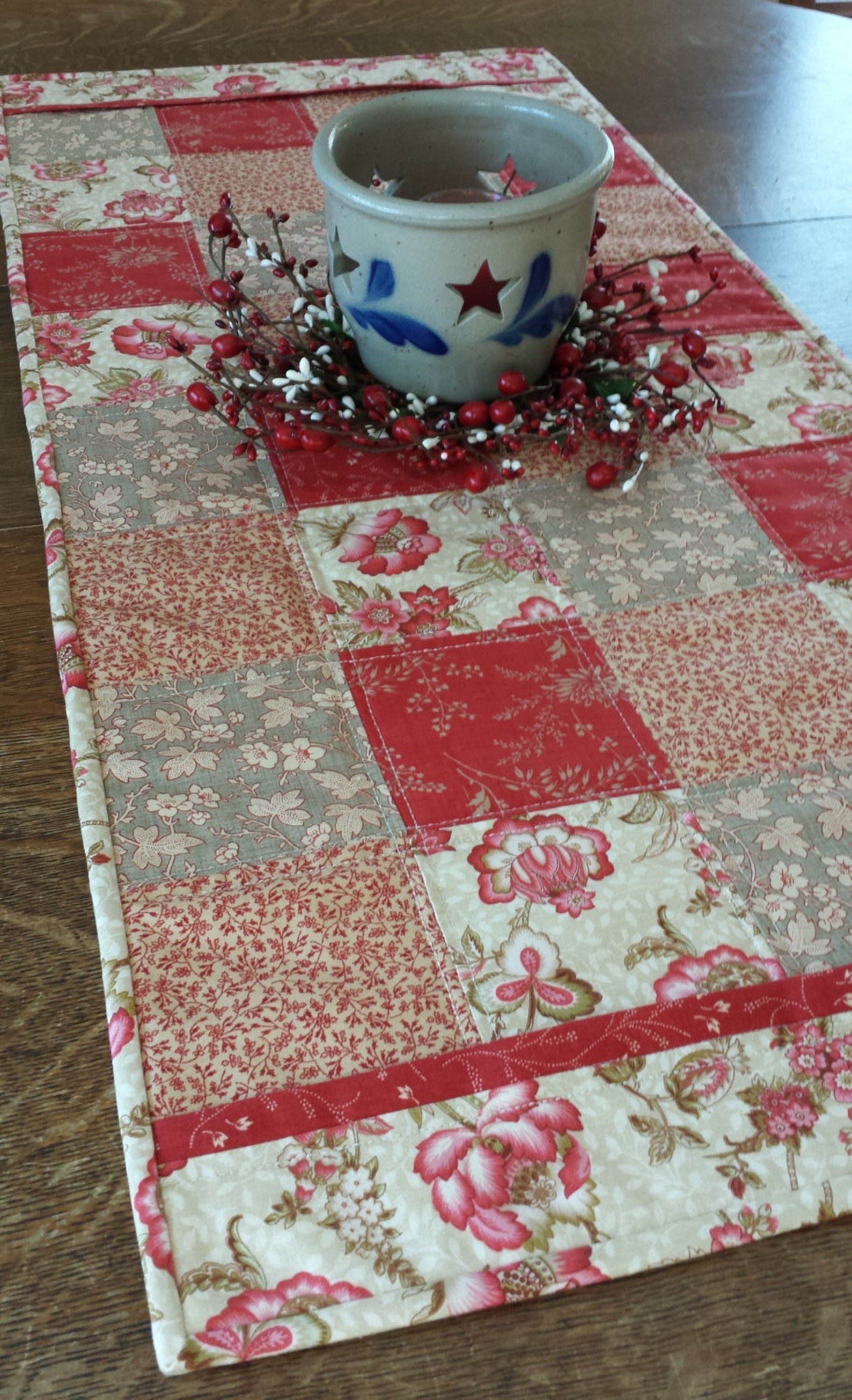 Quilted Table Runner country table runner patchwork runner Etsy