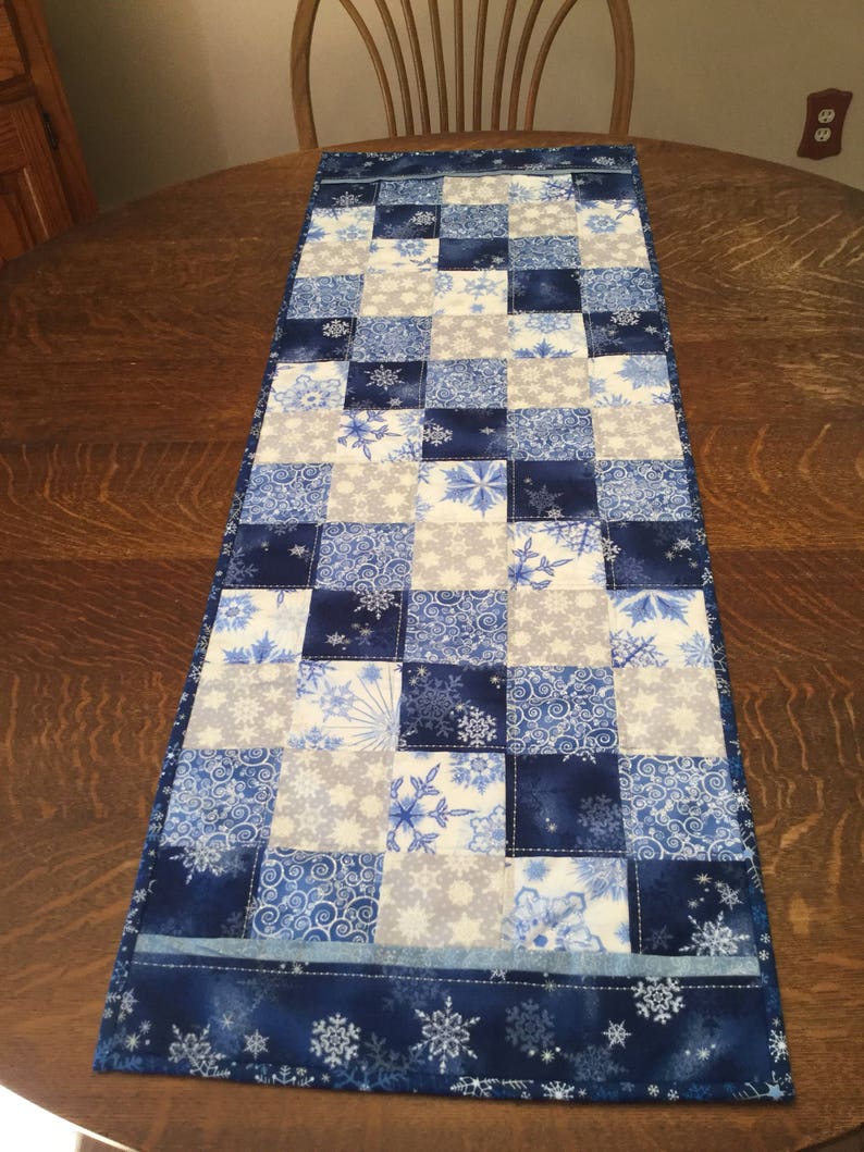 Snowflake Table Runner quilted table runner winter table Etsy