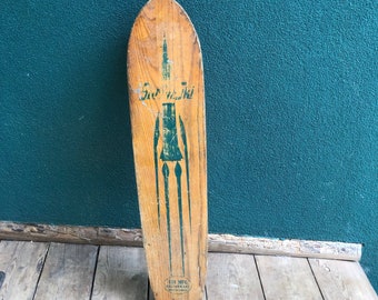 Planche à roulettes en bois C1960s Surf N Ski || Planche à roulettes Fox MFG Chatham Ontario || Skateboard de collection