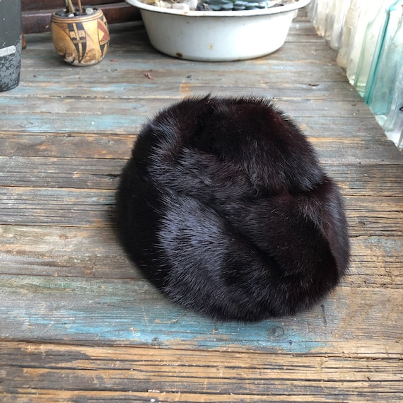1950s Mink Winter Fascinator Hat || Mink Winter Ha