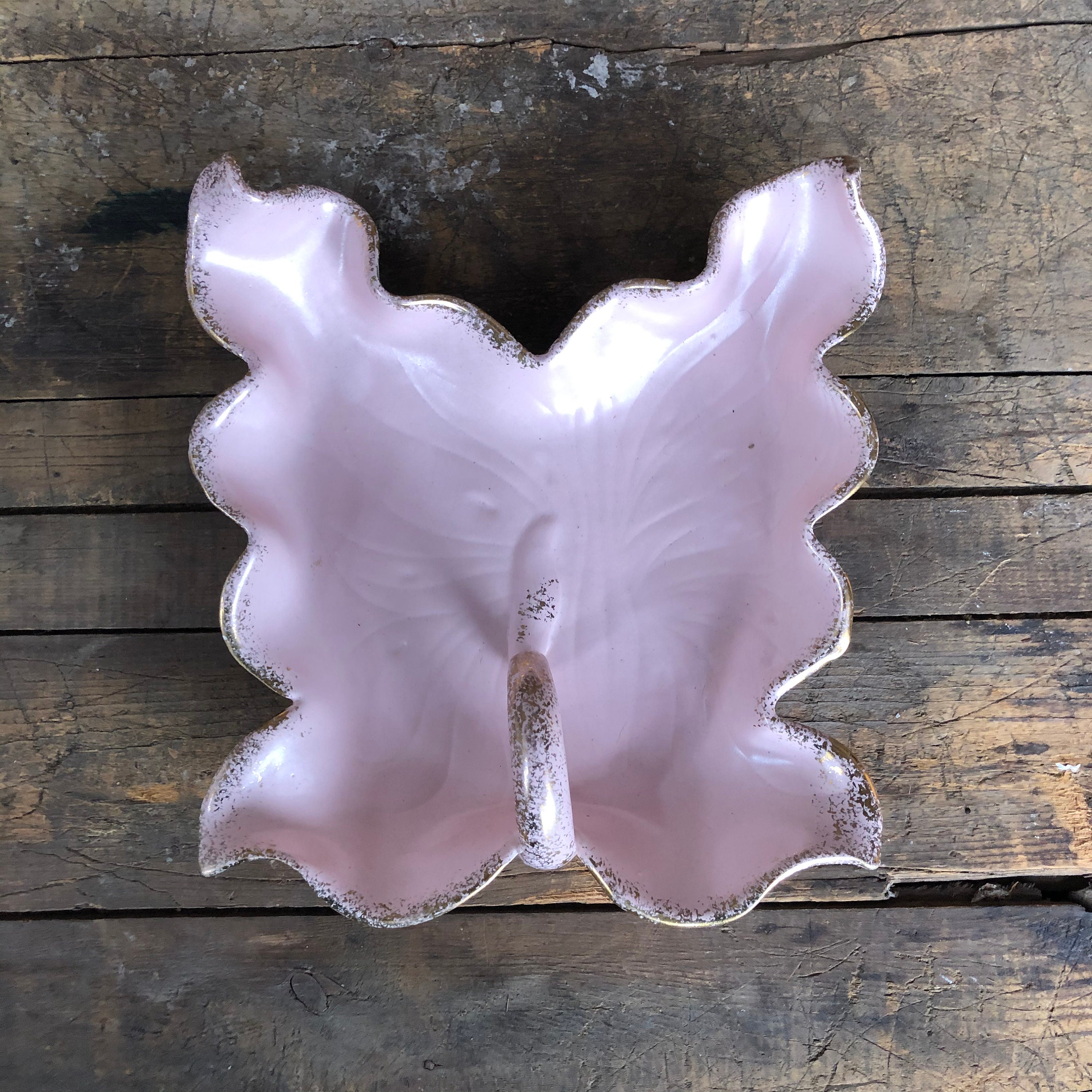Vintage Pink Butterfly Ceramic Candy Dish Butterfly Dish Etsy