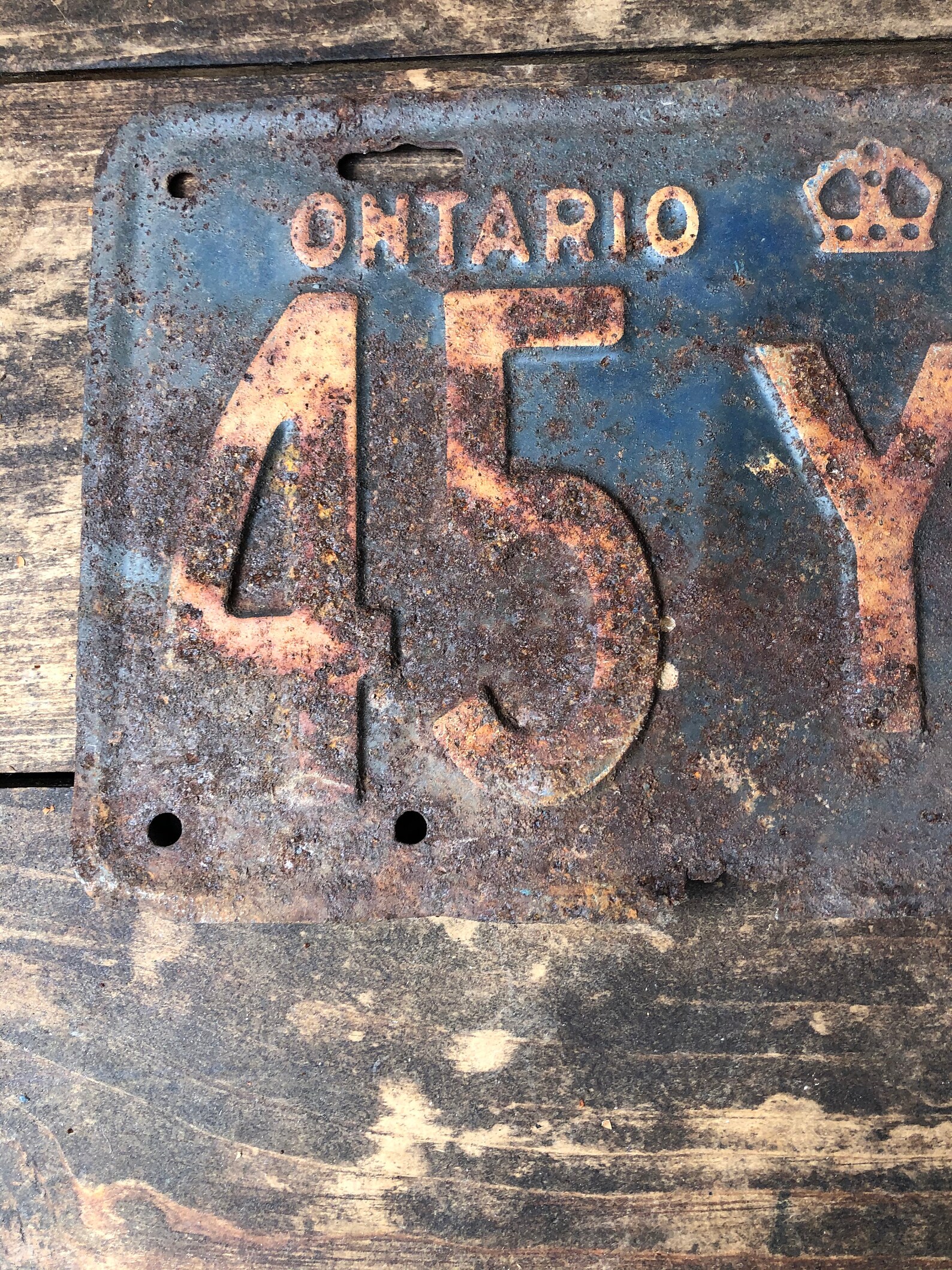 Vintage License Plate 1948 Ontario Licence Plate Rusty Etsy