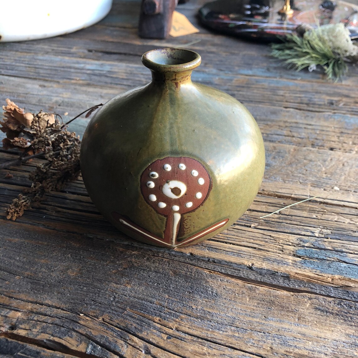 Japanese Ceramic Bud Vase Natural Tone Ceramic Vase Bud Etsy