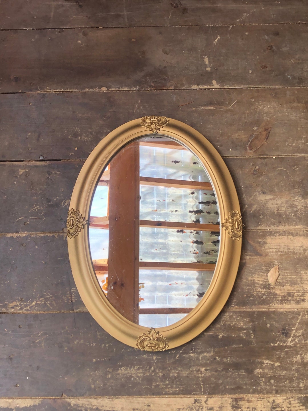 Oval Mirror With Gold Frame Antique Oval Mirror Golden Ornate Frame - Etsy