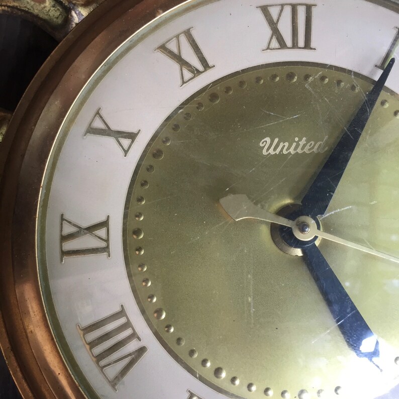 Vintage starburst electric wall clock / United electric wall Etsy