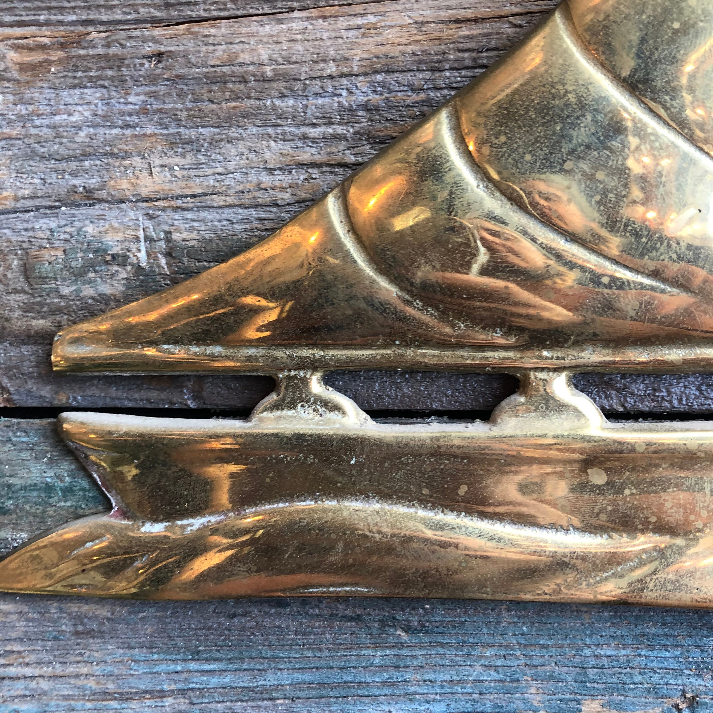 Mid Century Brass Sailboat Wall Decor Brass Nautical Home | Etsy