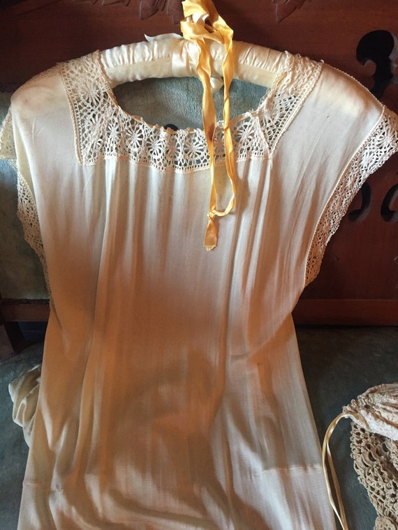 1920s Bridal Nightgown With Hat and Purse Antique … Gem