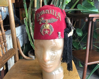 Vintage Fez Shriner Hat |  Masonic Guild Shriner Wool Cap  | Shriner Collectible