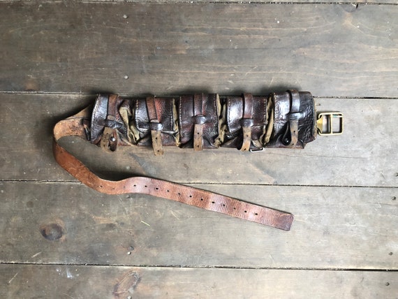 WWII Leather Ammo Belt || Ammunition Belt || WWII