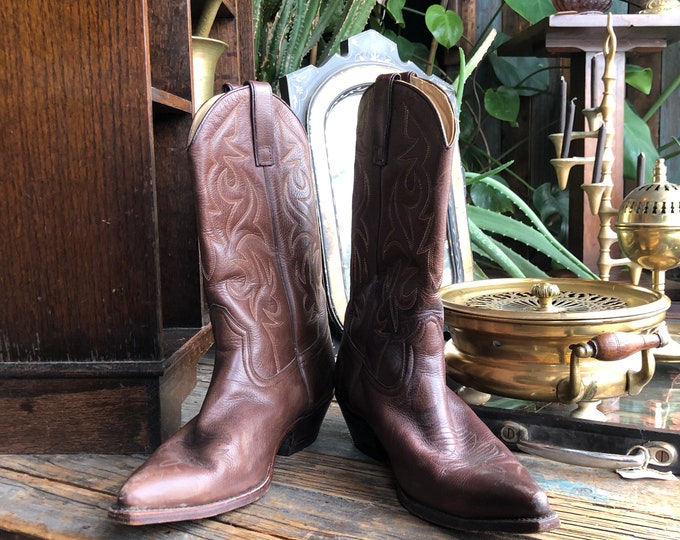 Spanish Leather Cowboy Boots , Vintage Cowboy Boots, Western Wear