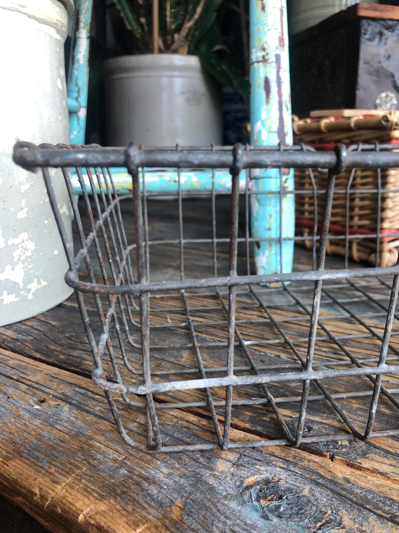 Vintage Rustic Caged Wire Basket – Versatile Farmhouse Storage With ...