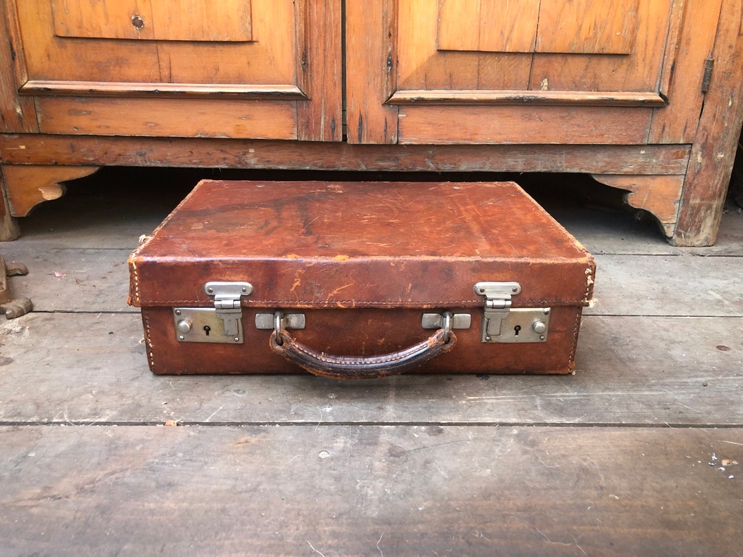 Small Leather Suitcase Travel Luggage Creative Storage Wedding Prop Etsy