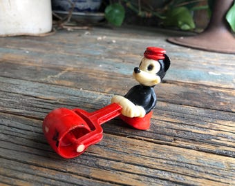 ヴィンテージ ミッキーマウス 宇宙船おもちゃ：電池式、動作可能