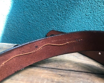 Handcrafted Brown Leather Western Belt – Size 32  display picture 1