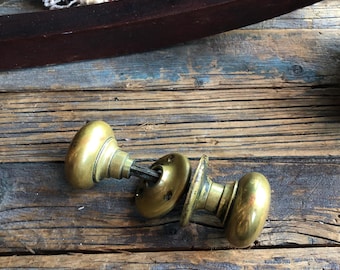 Traditional Antique Brass Door Knob , Architectural Hardware , Original 1930's Door Knob