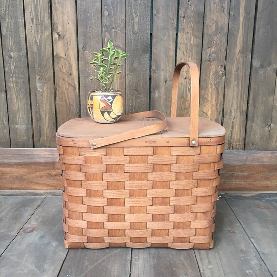 Vintage Woven Picnic Basket - Large Picnic Basket