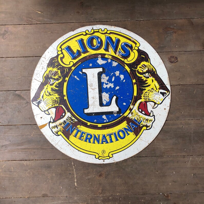 Lions Club Sign Railroad Sign Vintage Sign Industrial - Etsy