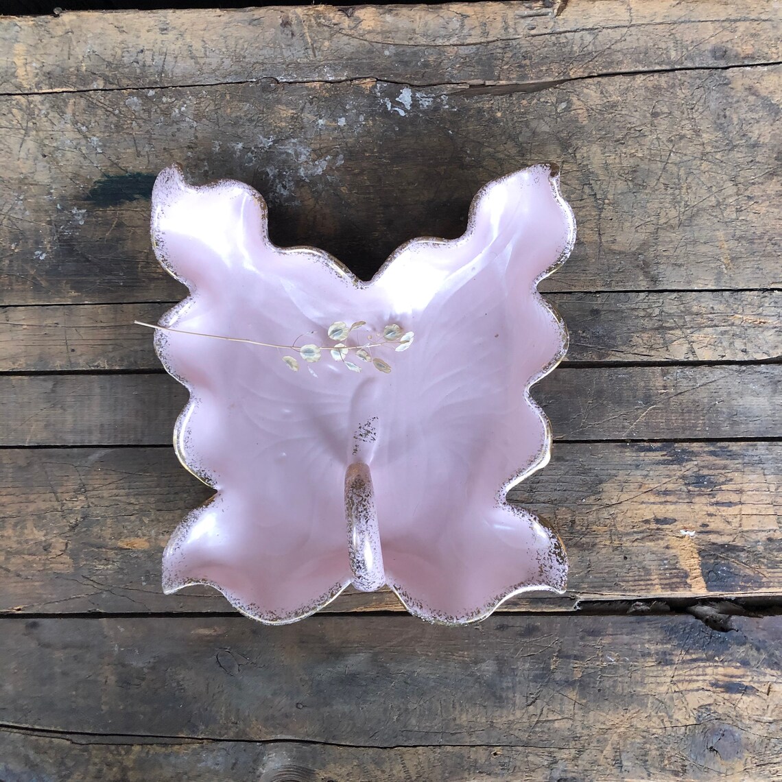 Vintage Pink Butterfly Ceramic Candy Dish Butterfly Dish Etsy