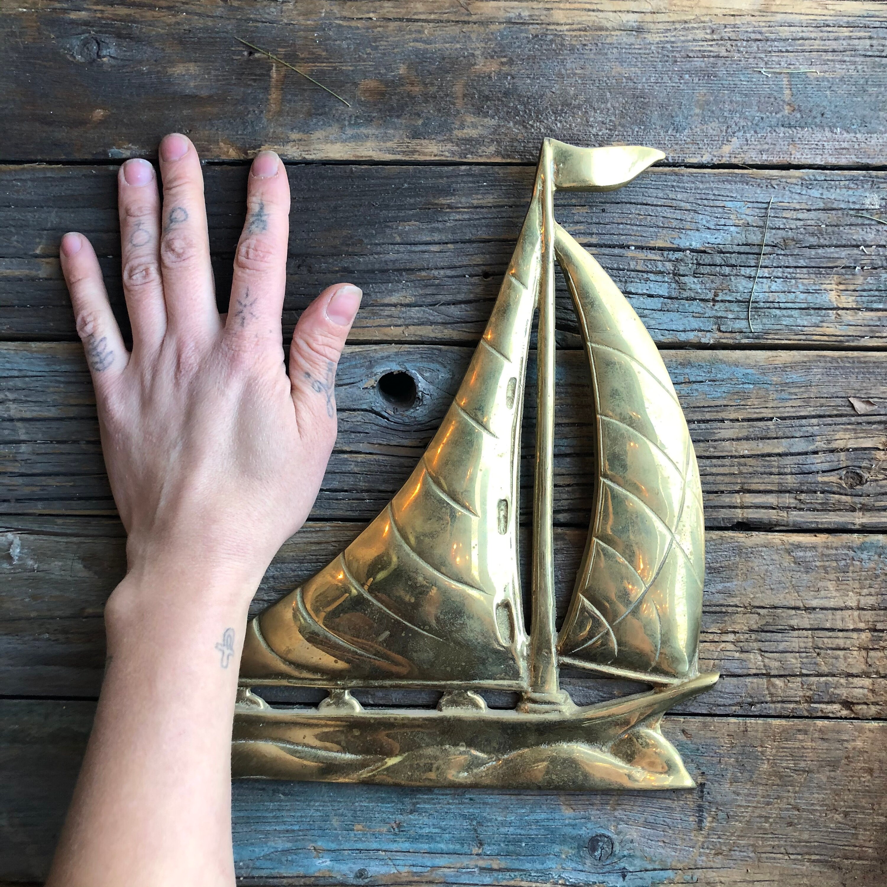 Mid Century Brass Sailboat Wall Decor Brass Nautical Home | Etsy