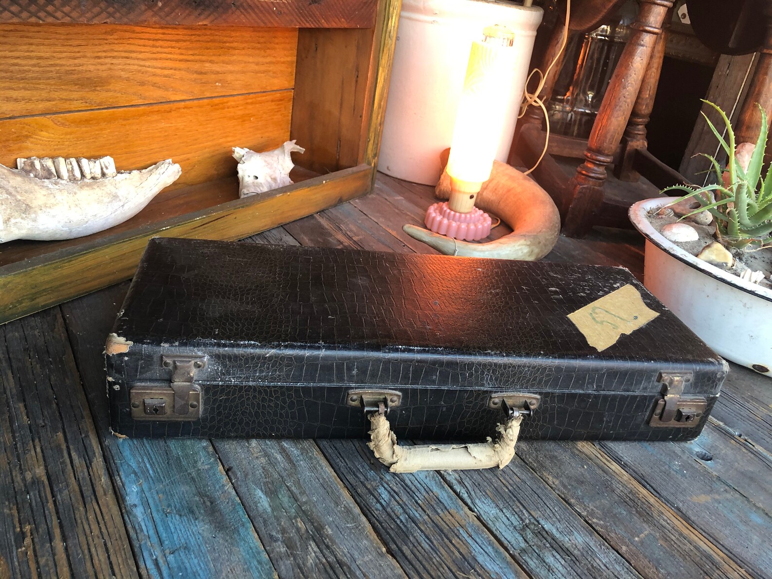 Antique Suitcase Instrument Suitcase Long and Skinny Etsy
