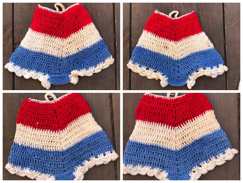 Hand Crocheted Pot Holders 1940s Pot Holders Clothing Pot Holders Country Kitchen