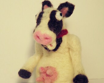 ニードルフェルトで作られた子牛（ジャージー牛）の農場動物 - Etsy 日本