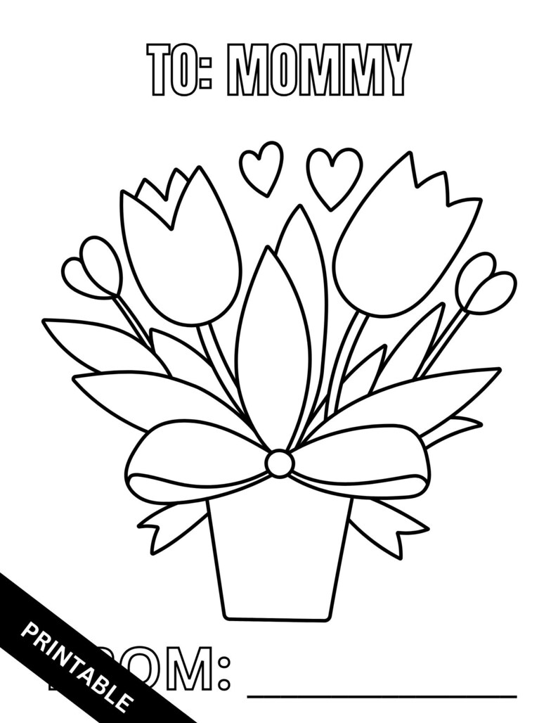 Mother's Day Printable Coloring Pages for Kids - Etsy