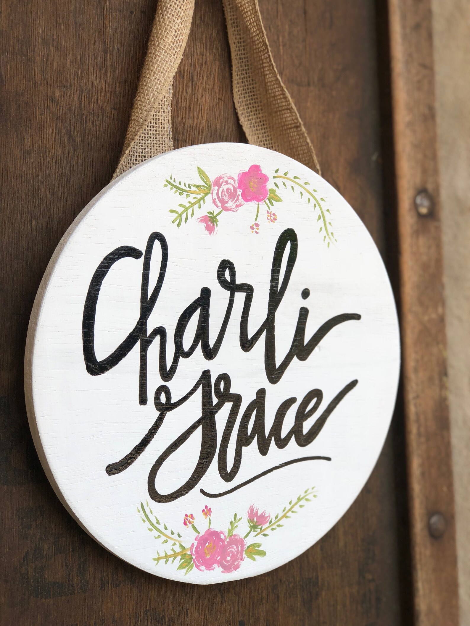 CUSTOM Hospital Door Hanger Round Custom Wood Cutout Wood Etsy