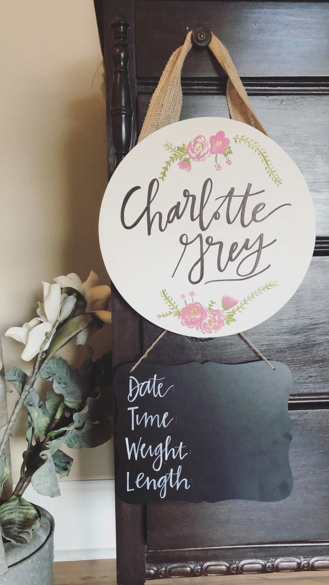 CUSTOM Hospital Door Hanger Round Custom Wood Cutout Wood Etsy