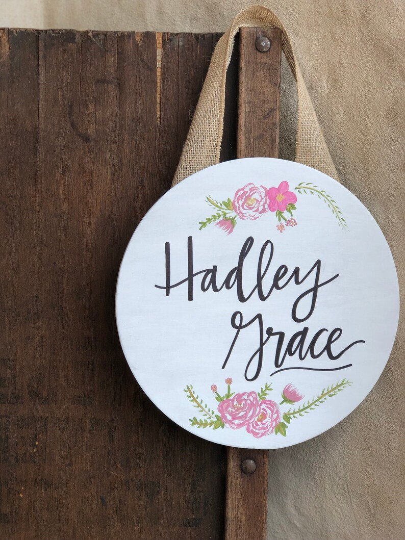 CUSTOM Hospital Door Hanger Round Custom Wood Cutout Wood Etsy