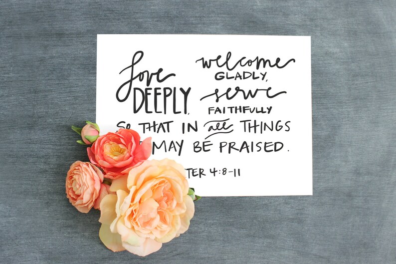Bible Verse Printable//Love Deeply gladly serve Etsy