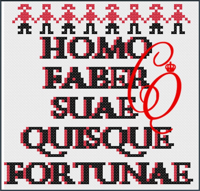 Homo Faber Suae Quisque Fortunae PDF Cross Stitch Pattern Etsy