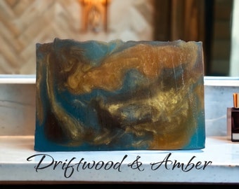 Driftwood & Amber Glycerin Soap, Amber Romance Glycerin Soap, Aromatic Driftwood Soap, Creamy Lather Soap, Luxurious Soap for Her, Hydrating